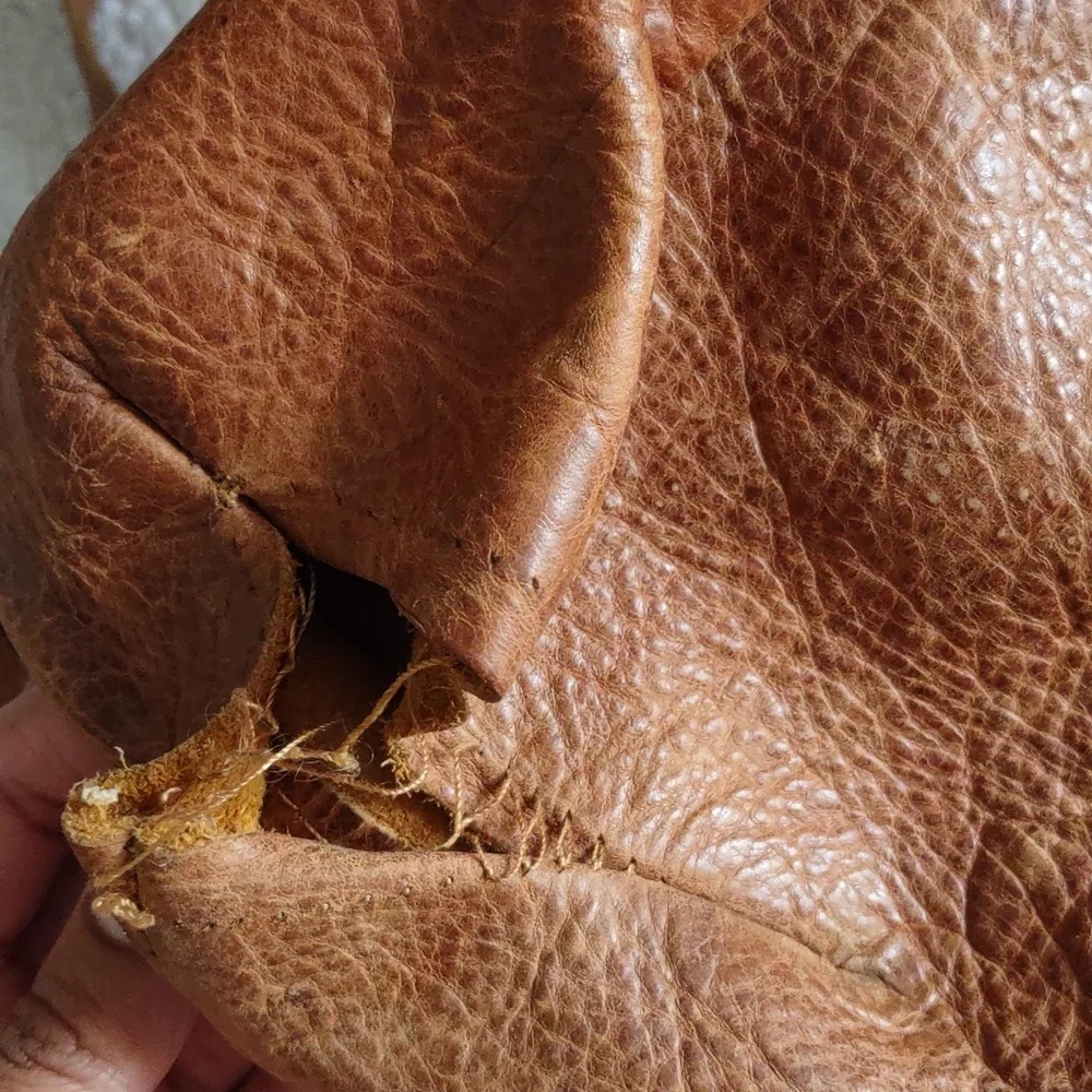 Patricia Nash Tan Italian Leather Benvenuto Studded Tote Bag *FLAWED*